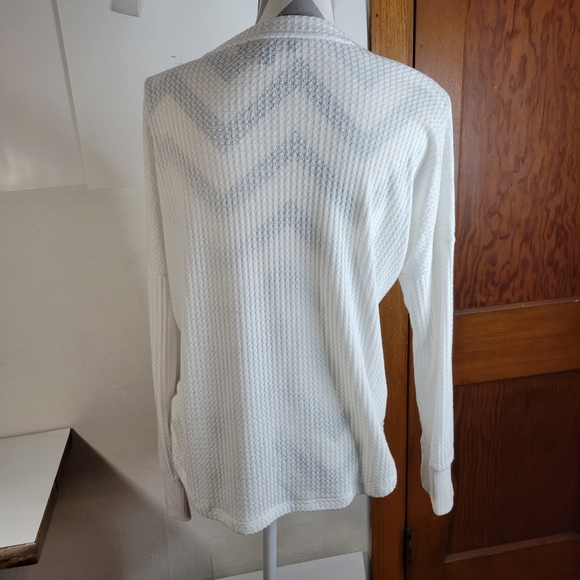 Womens Tommy Hilfiger White waffle weave button front cardigan Size Med - Picture 2 of 8